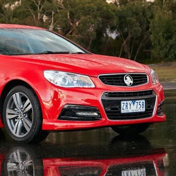 A red holden ute