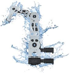 Robot being splashed