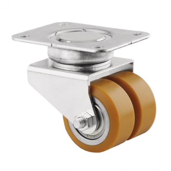 Twin-wheel castor features precision bearings