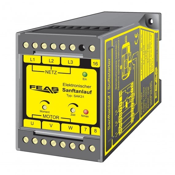 Electronic starter for three phase AC squirrel cage motors
